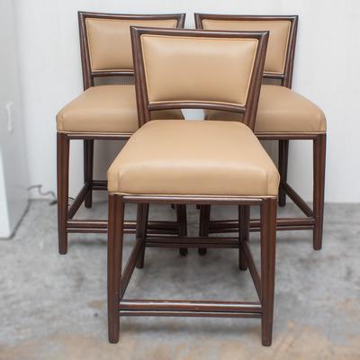 Set of 3 Faux Leather Bar Stools 