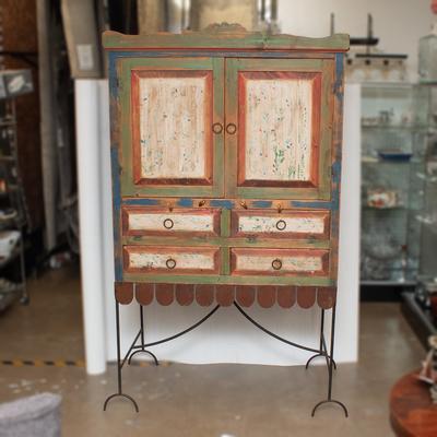 Hand painted Bar Cabinet Stand 