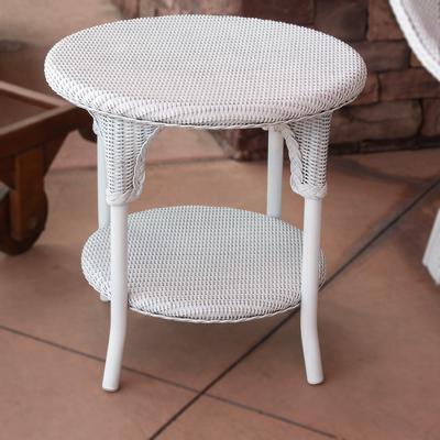 LLyod Flanders Round Wicker End Table 