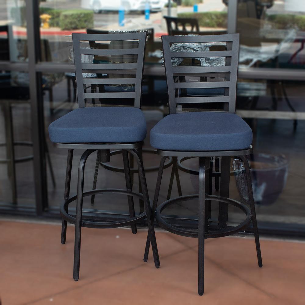 Mallin Pair Ladderback Bar Stools With Cushion