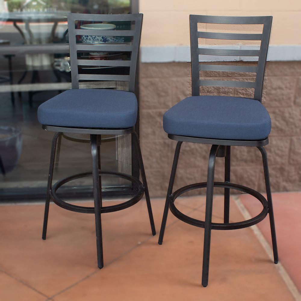 Mallin Pair Ladderback Bar Stools With Cushion