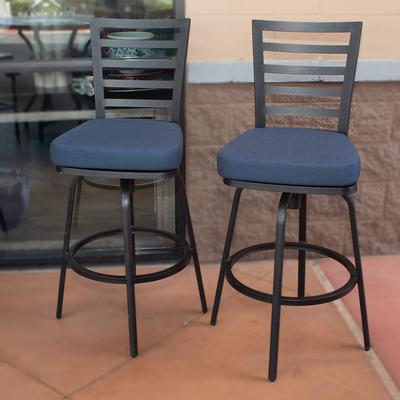 Mallin Pair Ladderback Bar Stools With Cushion