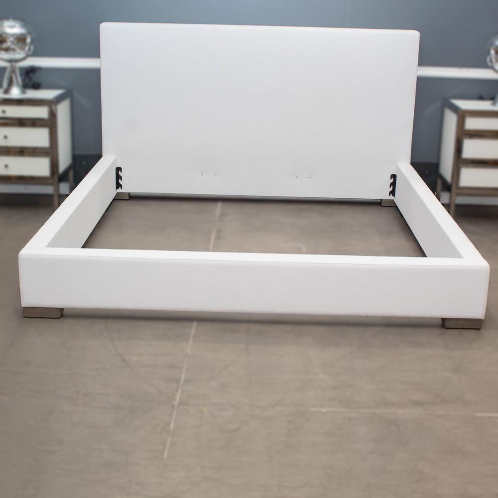 Restoration Hardware White Modena King Fabric Panel Bed