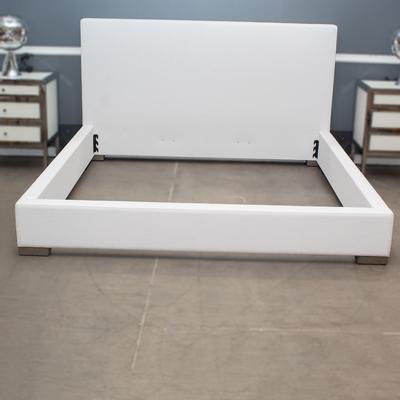 Restoration Hardware White Modena King Fabric Panel Bed 