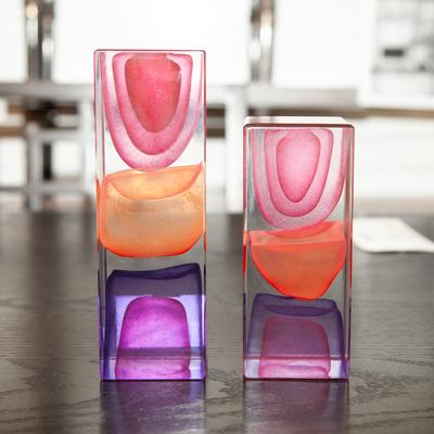 Pair Of Dew Deop Hlass Art Figures