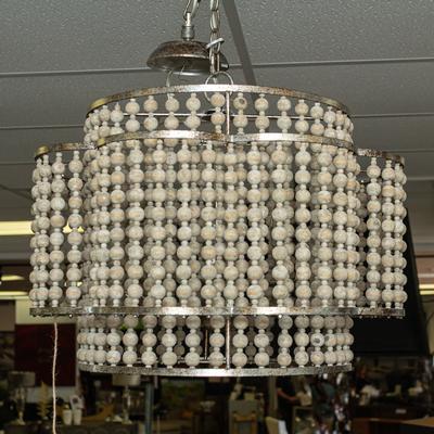 Four-Light Carina Tan Beaded Chandelier
