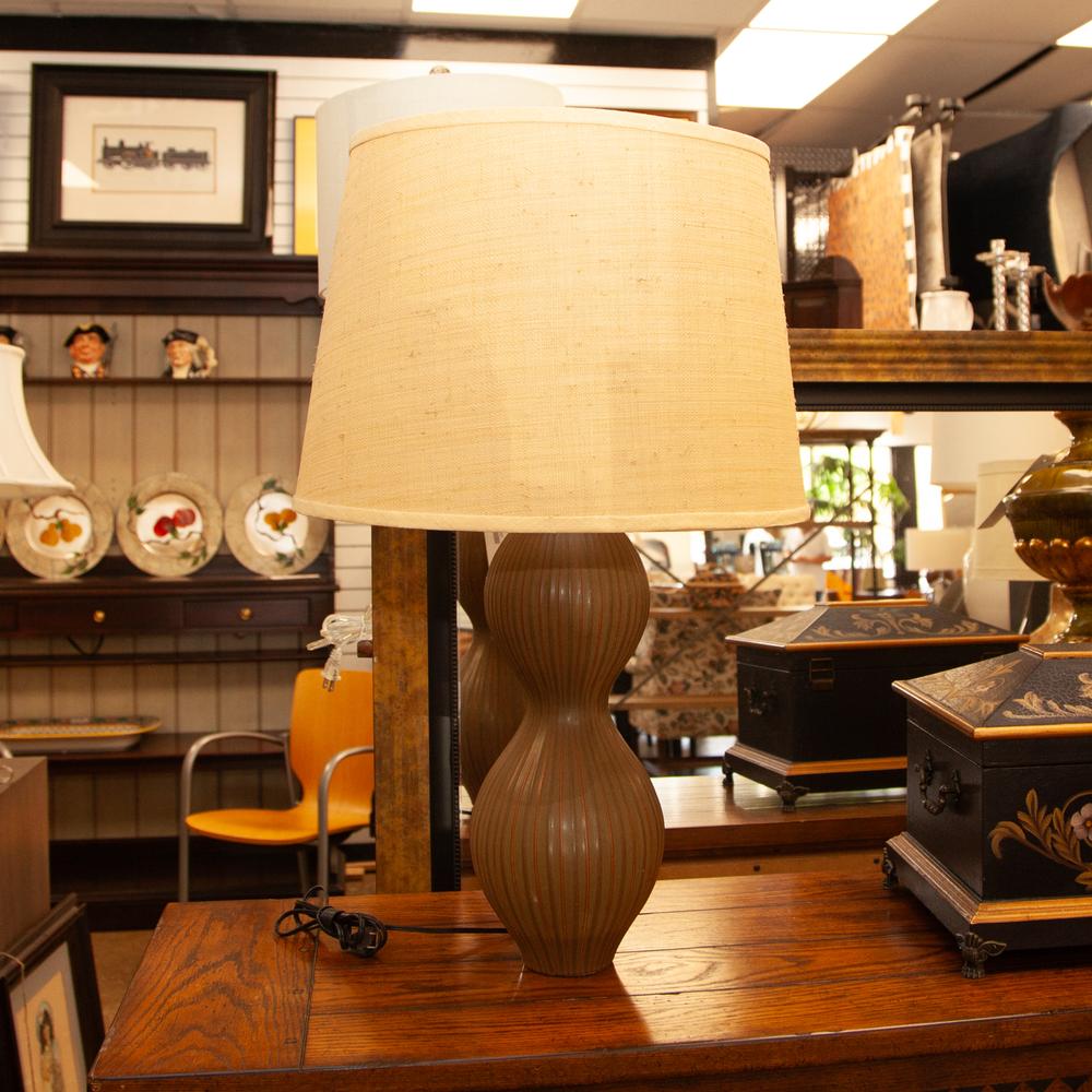 Ribbed Lamp Burlap Shade