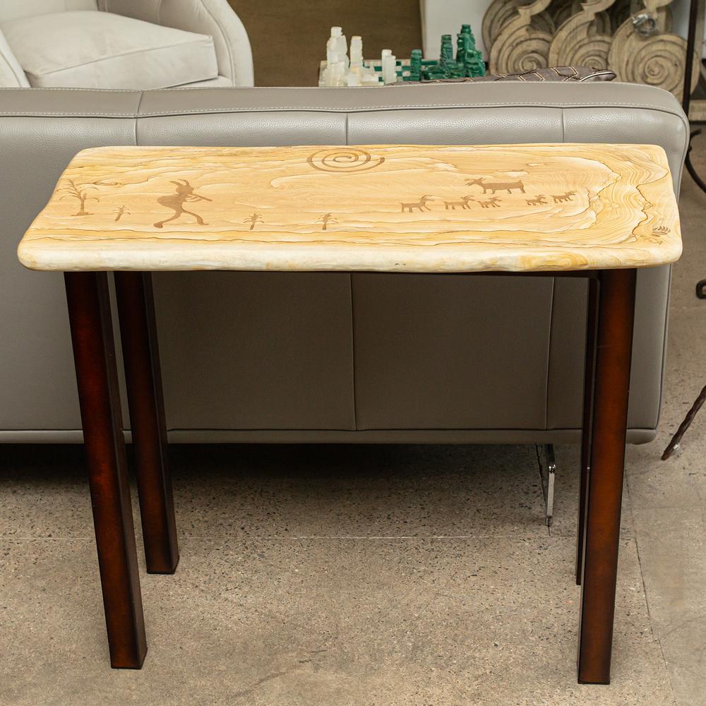 Tiza Signed Stone Top Console Table