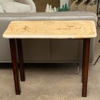 Tiza Signed Stone Top Console Table