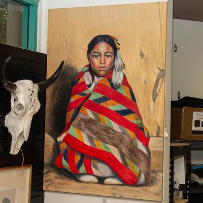 34x50 Girl in Blanket Wrap Original Art