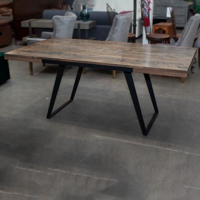 Canadel Wood + Metal Rectangular Dining Table 