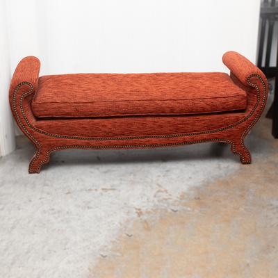 Century red studded bench 