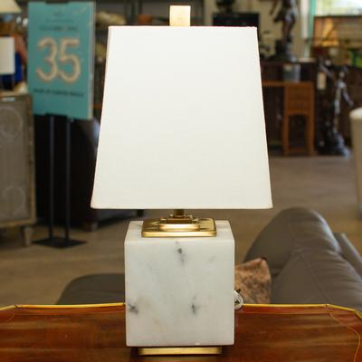 Currey And Company Anneiore White Marble And Brass Table Lamp