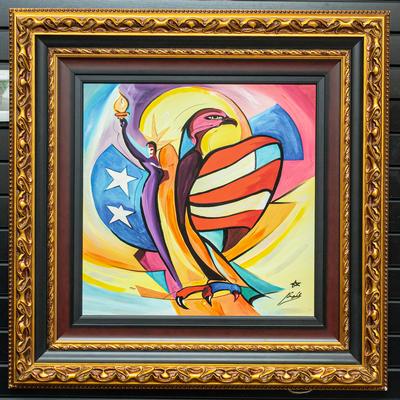 34x34 Alfred Gockel Liberty Bird Painting