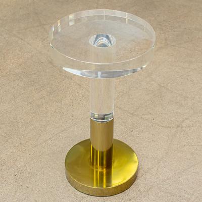 Hooker Small Modern Acrylic Brass End Table
