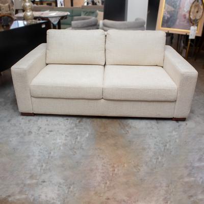 American Leather Cream 74' Sleeper Loveseat 