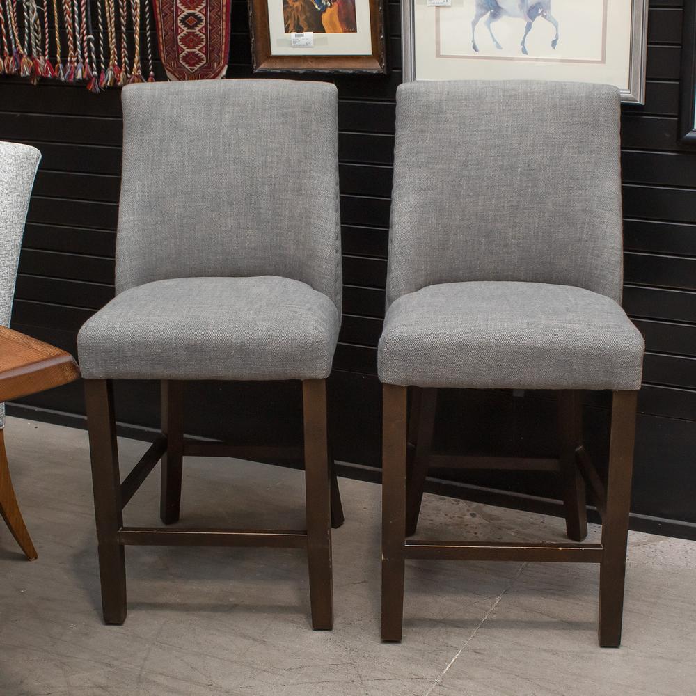 Restoration Hardware Grey Pair 1940s Barrel Back Stools