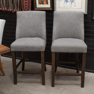 Restoration Hardware Grey Pair 1940s Barrel back Stools