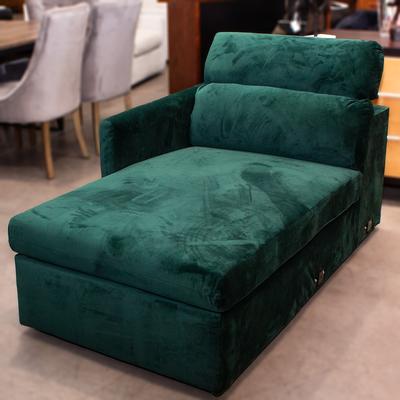 Joybird Green Velvet Chaise Lounge 