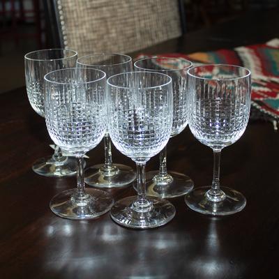 Baccarat 6 Piece Nancy Cut Claret Glasses