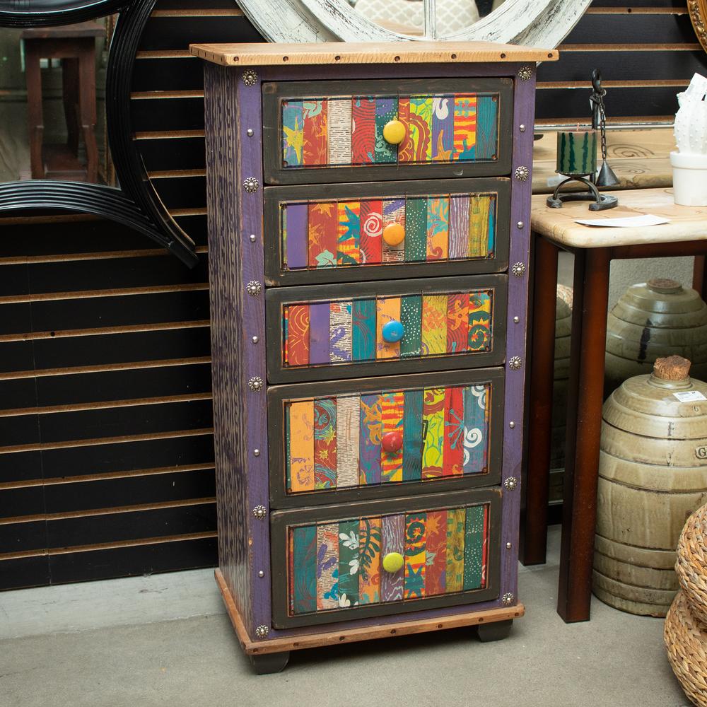 Shoestring Creations Abstract Chest Of Drawers