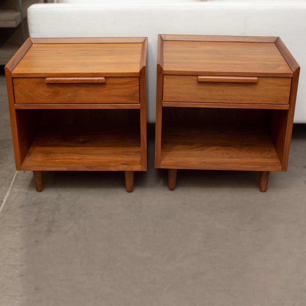 Crate + Barrel Pair Tate 1- Drawer Nightstands