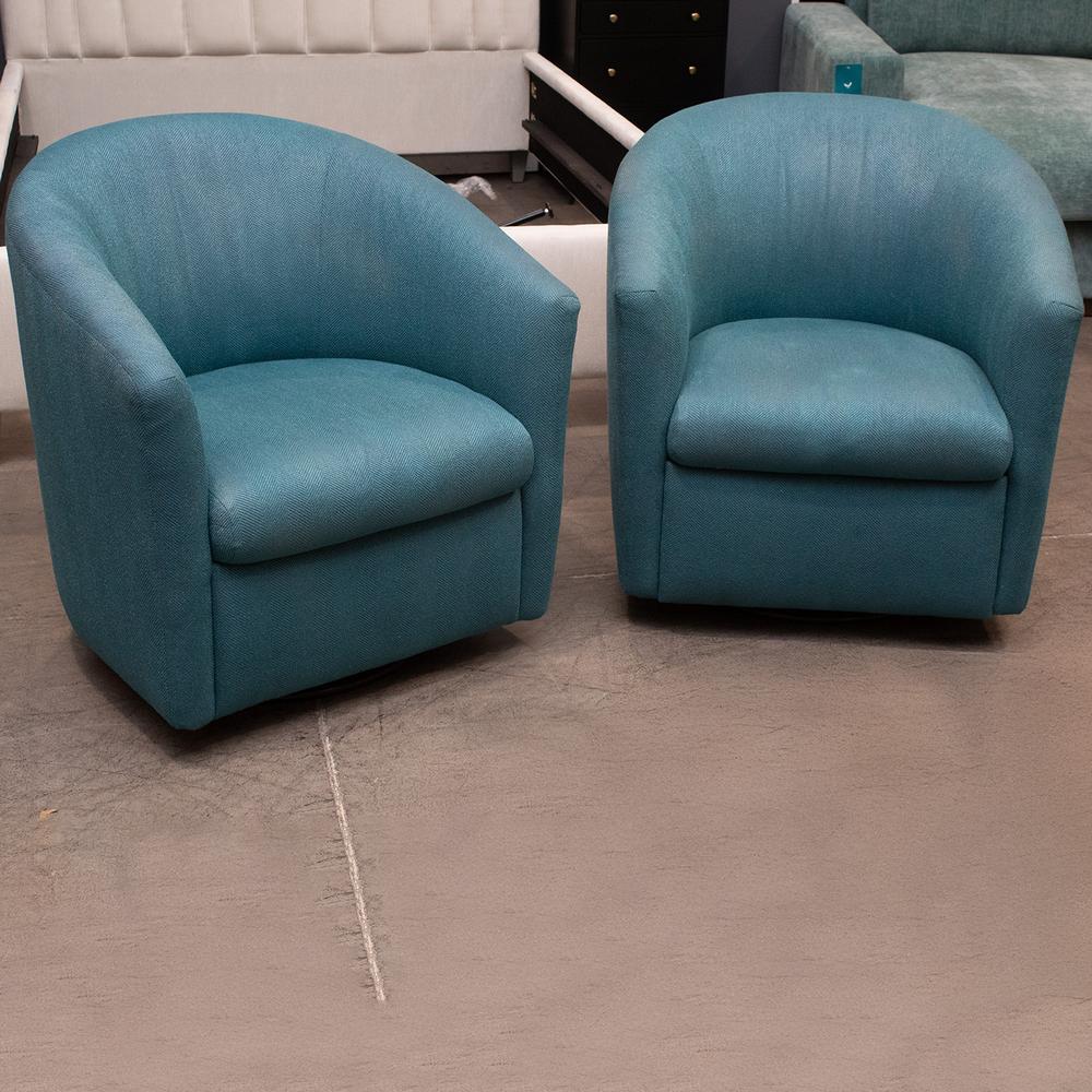 Copenhagen Pair Fabric Swivel Chairs