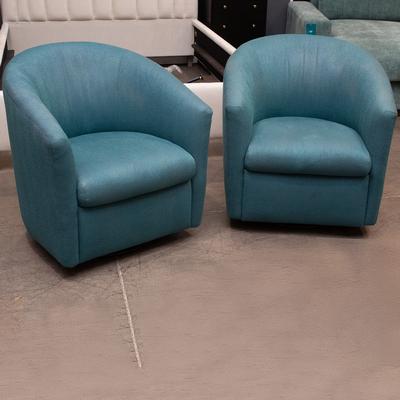 Copenhagen Pair Fabric Swivel Chairs 