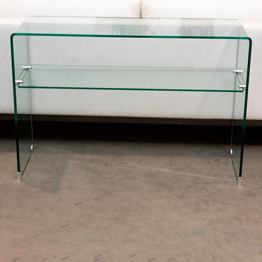 Glass Waterfall Console Table