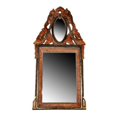 Double Mirror with Carved Wood