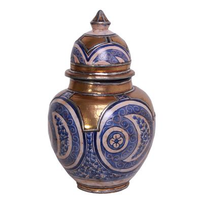 Blue and Gold Moroccan Urn