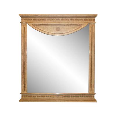 Blonde Wood Crackle Finish Mirror