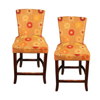 Pair of Floral Counter Stools