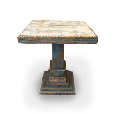 Square Top Wooden Pedestal Table 