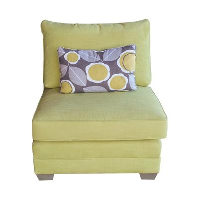 Sam Moore Lime Green Fabric Slipper Chair with Pillow