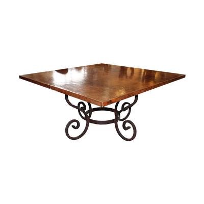 Square Copper Top Dining Table