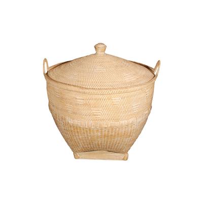 Oversized Lidded Rattan Basket