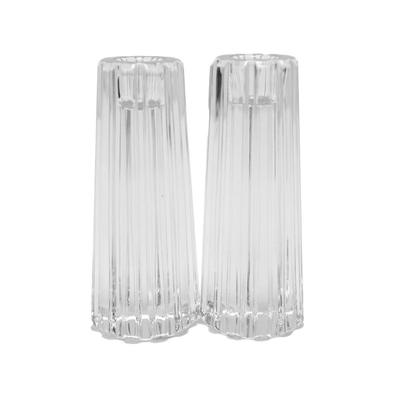 Tiffany & Co. Ribbed Glass Candlesticks 