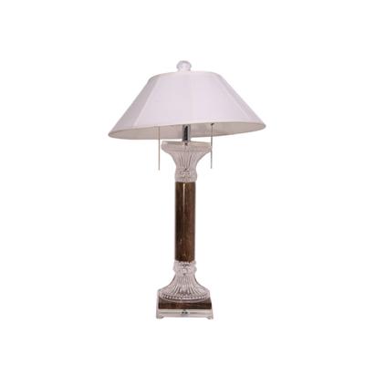 Crystal with Marble Column Table Lamp