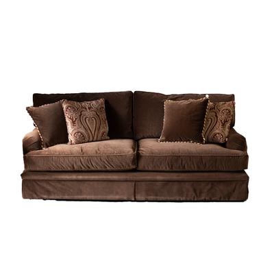 Custom Brown Velvet Sofa