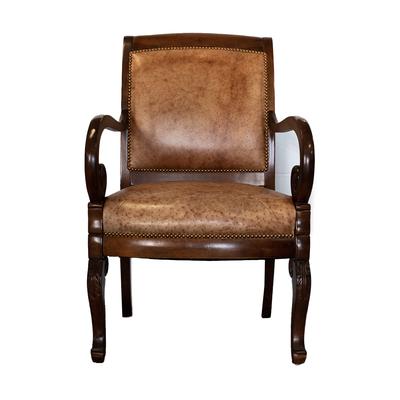 Leather & Wood Arm Chair 