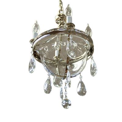Visual Comfort Silver 4 Light Devon Glass Bowl Chandelier