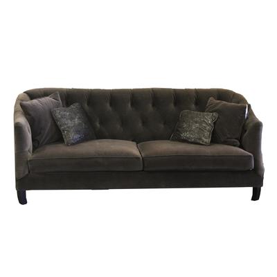 Grey Tufted Fabric Sofa