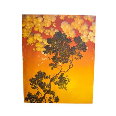 Purple Tree Orange Sky Wrap Canvas Art Print