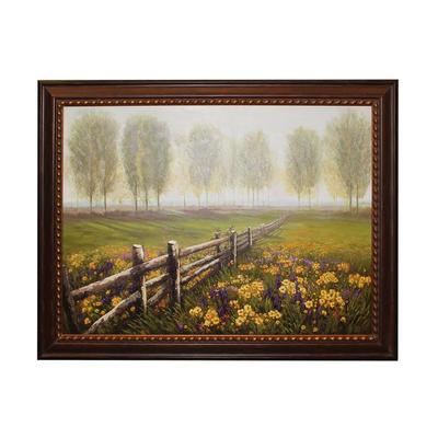 Landscape with Fence and Trees Painting