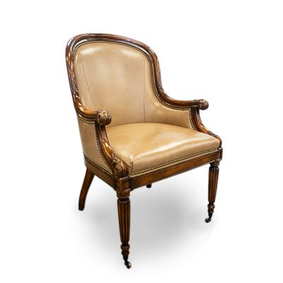 Hickory White Tan Leather Chair