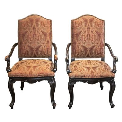 Pair of Fabric Side Arm Chairs