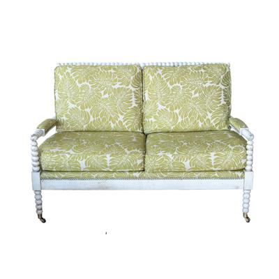 Massoud Lime Green Leaf Pattern Sofa