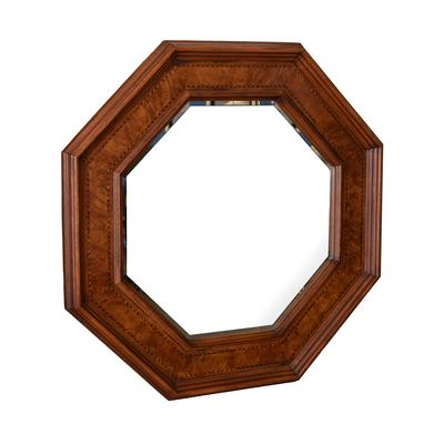 Hexagon Wood Framed Mirror