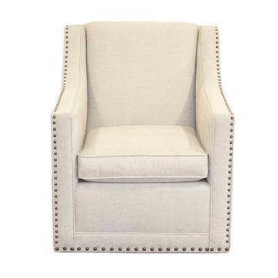 Lexington Cream Linen Swivel Club Chair